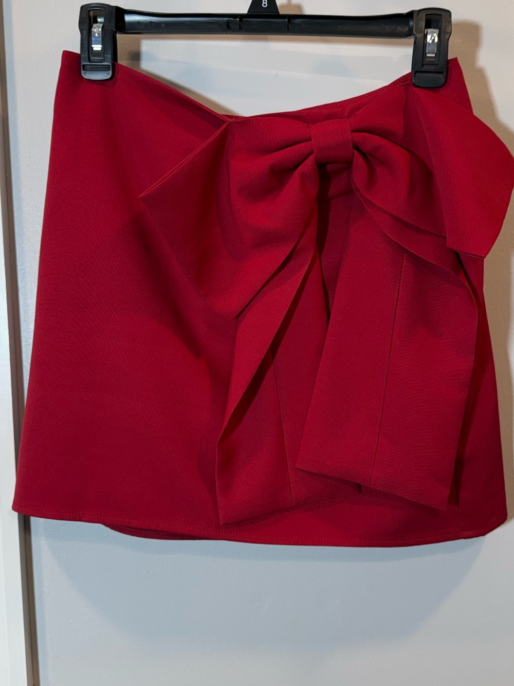 Pink Lily Red Bow-Front Mini Skort